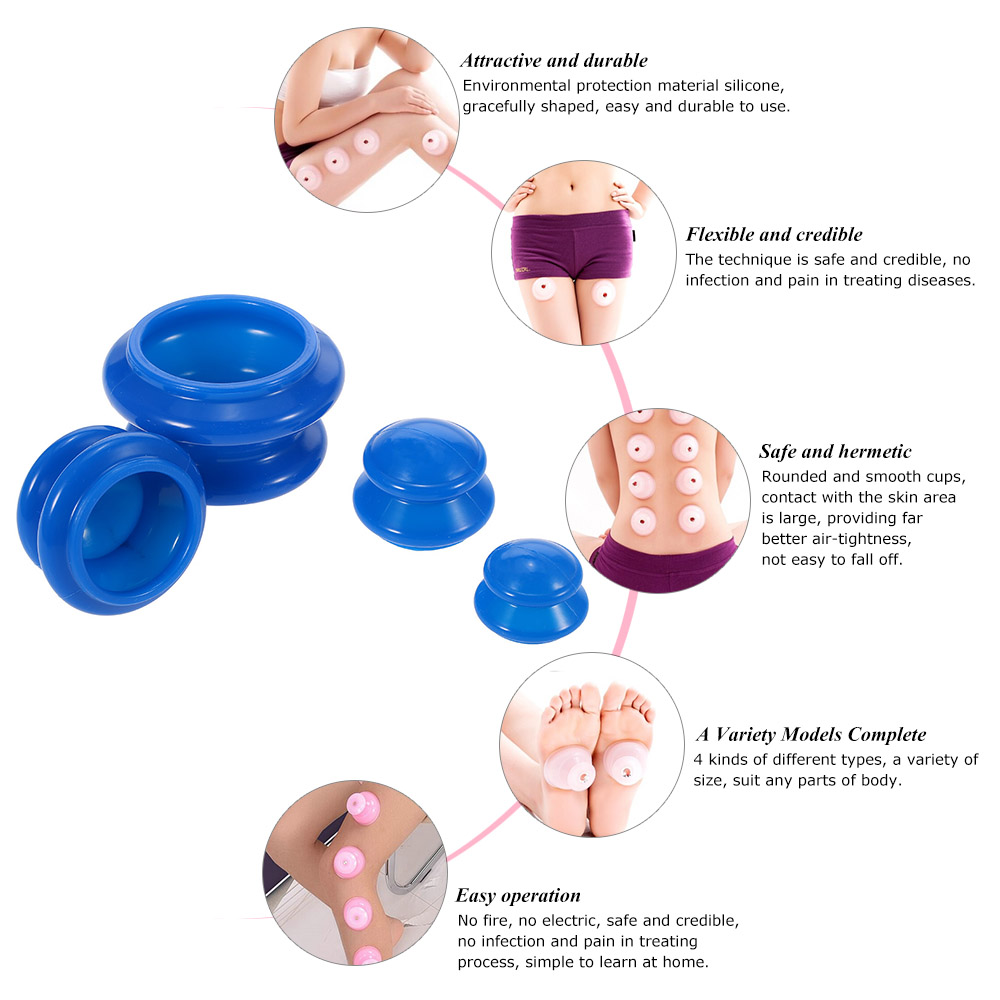 4Pcs Anti Cellulite Vacuum Sil - Cupping Therapy Set review and price